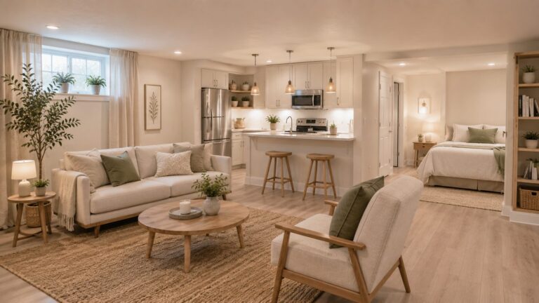 Small Basement Apartment Ideas – Solving the Light, Height, and Damp Problem
